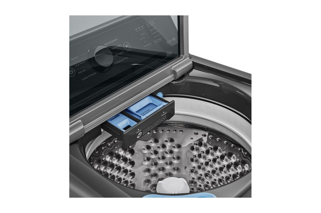 LG Lavadora LG Carga Superior con Agitador 4-Way™, Motor Inverter Direct Drive, 19 Kg color negro, DetergentInlet, WT19MT6HKA, thumbnail 9