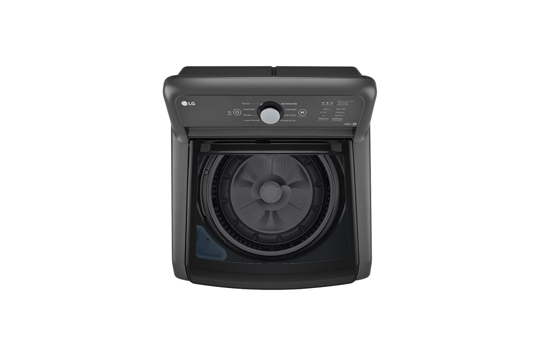 LG Lavadora LG Carga Superior con Agitador 4-Way™, Motor Inverter Direct Drive, 19 Kg color negro, Top view, WT19MT6HKA, thumbnail 12