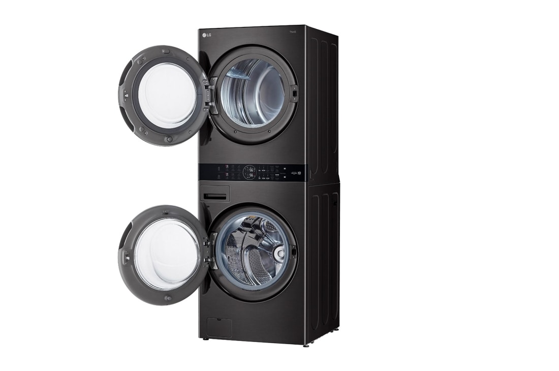 LG Torre de lavado WashTower™ LG 25Kg(lavado) / 22Kg (Secado Eléctrico) Carga Frontal Inverter AI DD™ ThinQ Color: Negro, side view, WK25BS6E, thumbnail 13