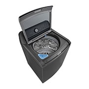 LG Lavadora LG Carga Superior Inverter DD con sistema 6 Motion DD 25 Kg, Color Negro, Right side view with door opened, WT25MT6HK, thumbnail 7