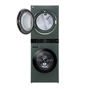 LG Torre de lavado WashTower™ LG 25Kg(lavado) / 22Kg (Modelo a Gas) Carga Frontal Inverter AI DD™ ThinQ Color: Green&nbsp;/ Green, Detalle del panel (con algunos botones de la luz del panel central encendidos), WK25GGS6, thumbnail 4