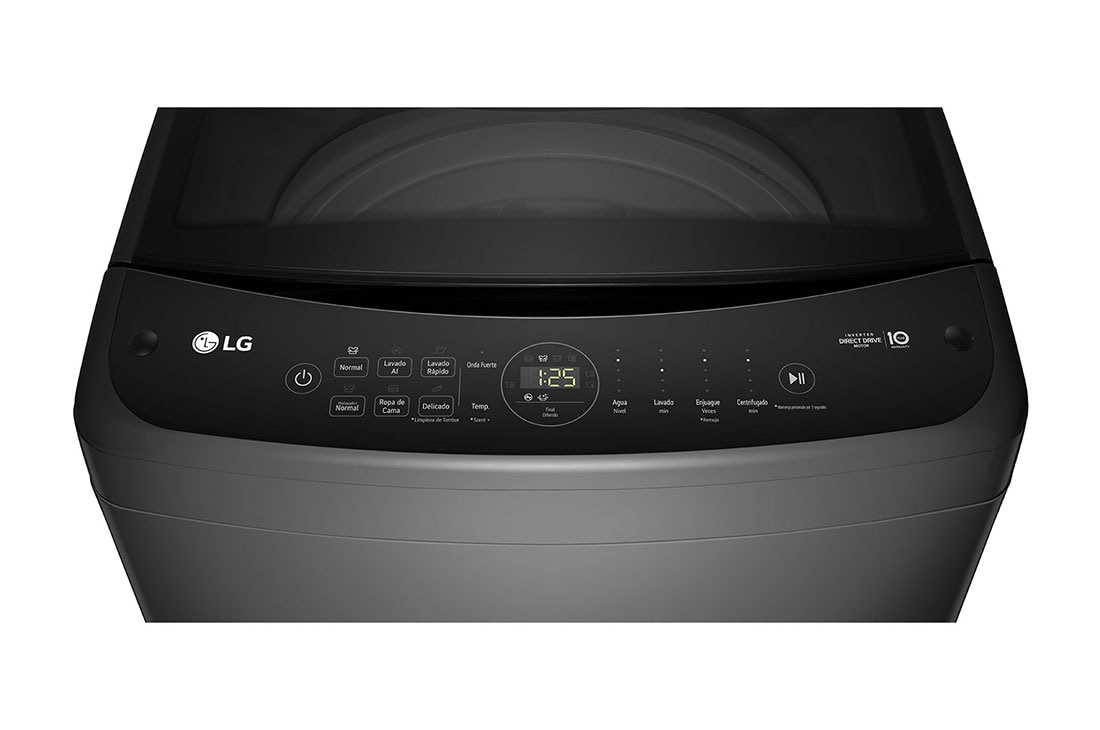 LG Lavadora LG Carga Superior Motor Inverter AI DD™ (Inteligencia Artificial) con 6 Motion DD 19 Kg - Negro, Panel Detail Center view, WT19MV6T, thumbnail 5