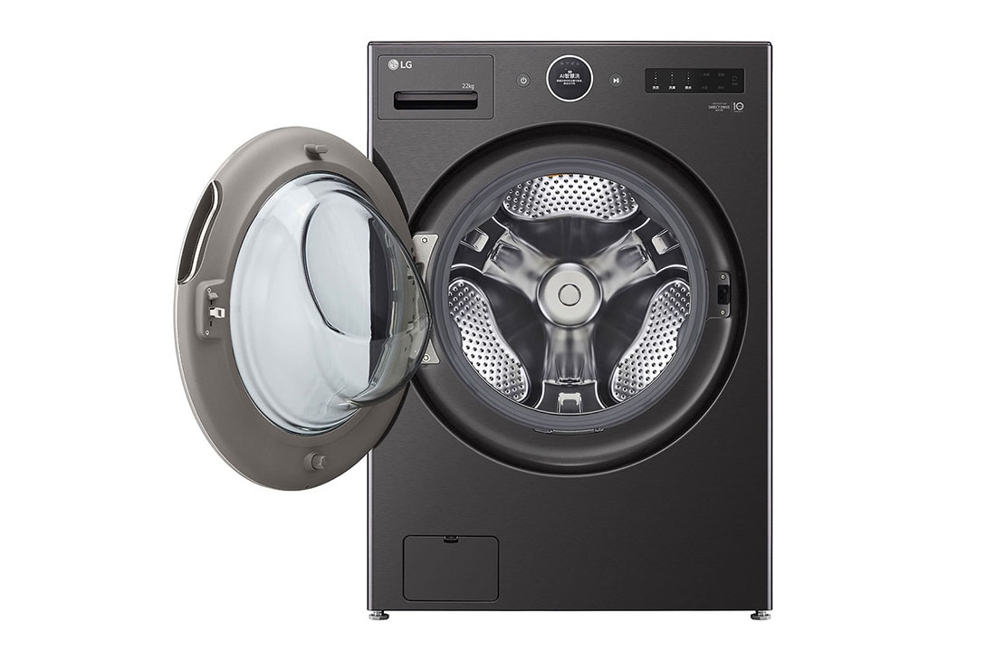 LG Lavadora 23 kg TurboWash360™ AI DD™ con vapor, Front View with open door, WM23BFXS6, thumbnail 2