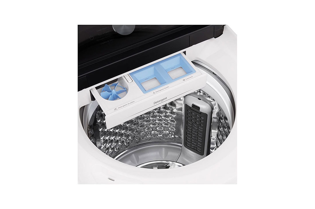 LG Lavadora LG Carga Superior AI DD™ (Inteligencia Artificial) TurboWash™ con Perilla + Panel LED táctil 23kg - Blanco - WT23EWTX6 AI DD™, USP image for the Turbowash3D™, WT23EWTX6, thumbnail 4