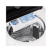 LG Lavadora LG Carga Superior AI DD™ (Inteligencia Artificial) TurboWash™ con Perilla + Panel LED táctil 23kg - Blanco - WT23EWTX6 AI DD™, USP image for the Turbowash3D™, WT23EWTX6, thumbnail 4