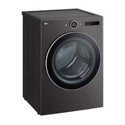 LG Secadora Electrica de Carga Frontal  – DF74BFXS6BE – 22 kg – Acero Negro– ThinQ, side perspective view, DF74BFXS6BE, thumbnail 11