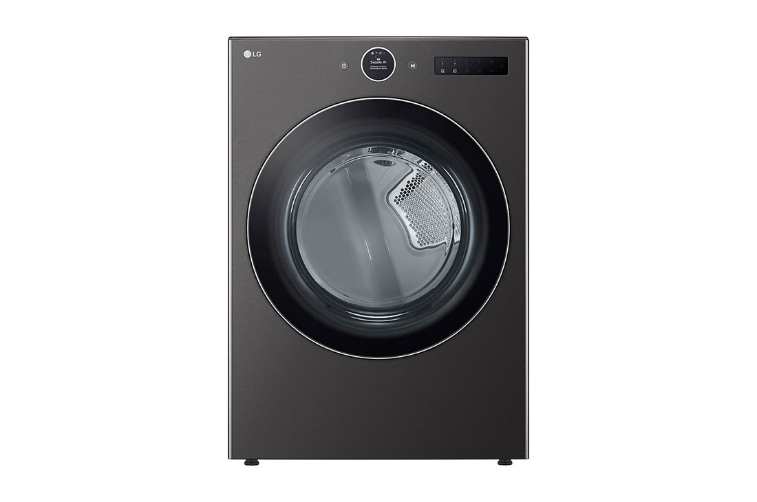 LG Secadora Electrica de Carga Frontal  – DF74BFXS6BE – 22 kg – Acero Negro– ThinQ, front view, DF74BFXS6BE
