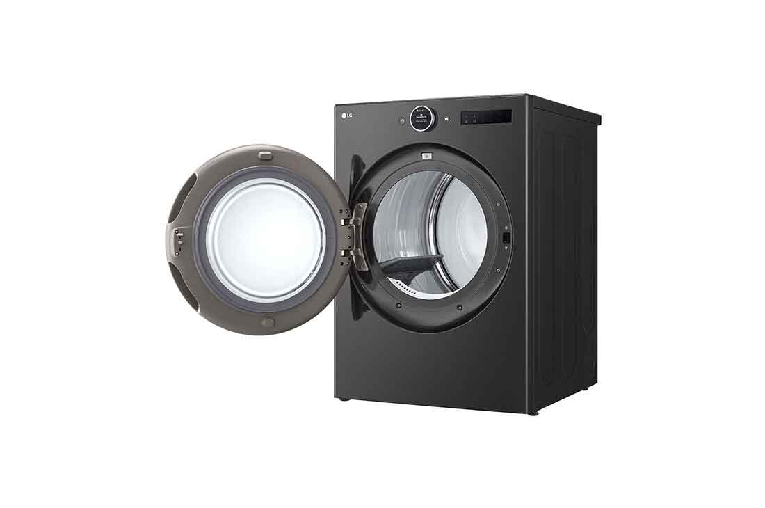 LG Secadora Electrica de Carga Frontal  – DF74BFXS6BE – 22 kg – Acero Negro– ThinQ, side open door, DF74BFXS6BE, thumbnail 4