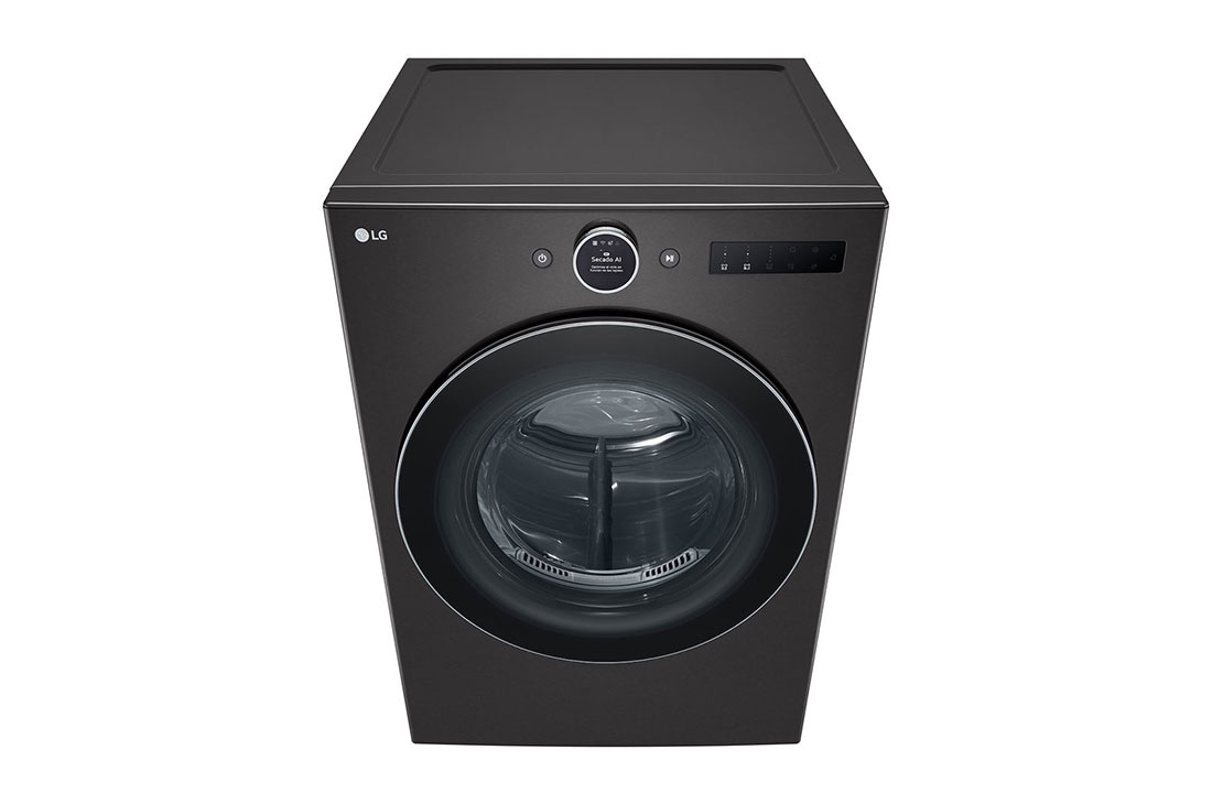 LG Secadora Electrica de Carga Frontal  – DF74BFXS6BE – 22 kg – Acero Negro– ThinQ, front perspectiv view, DF74BFXS6BE, thumbnail 6