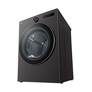 LG Secadora Electrica de Carga Frontal  – DF74BFXS6BE – 22 kg – Acero Negro– ThinQ, side perspective view, DF74BFXS6BE, thumbnail 5