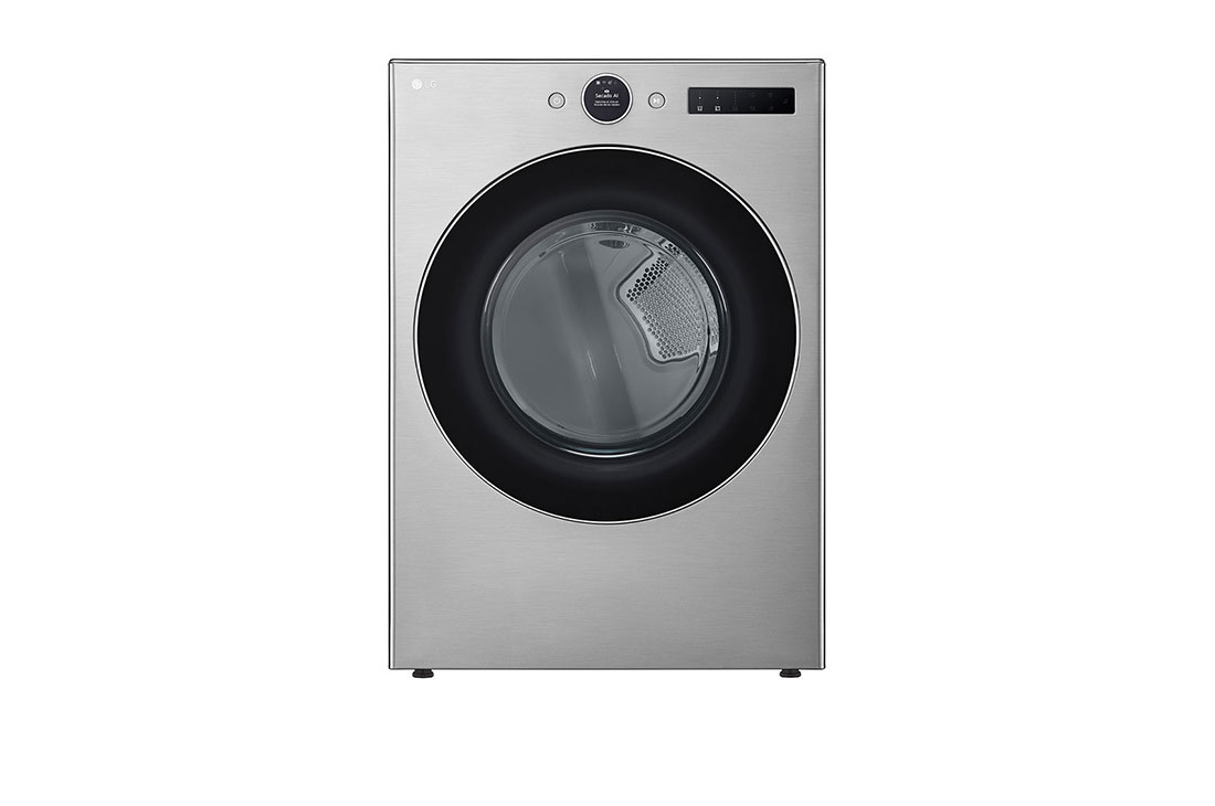 LG Secadora Eléctrica de Carga Frontal – DF74VFXS6BE – 22 kg – Gris – ThinQ, Front view, DF74VFXS6BE