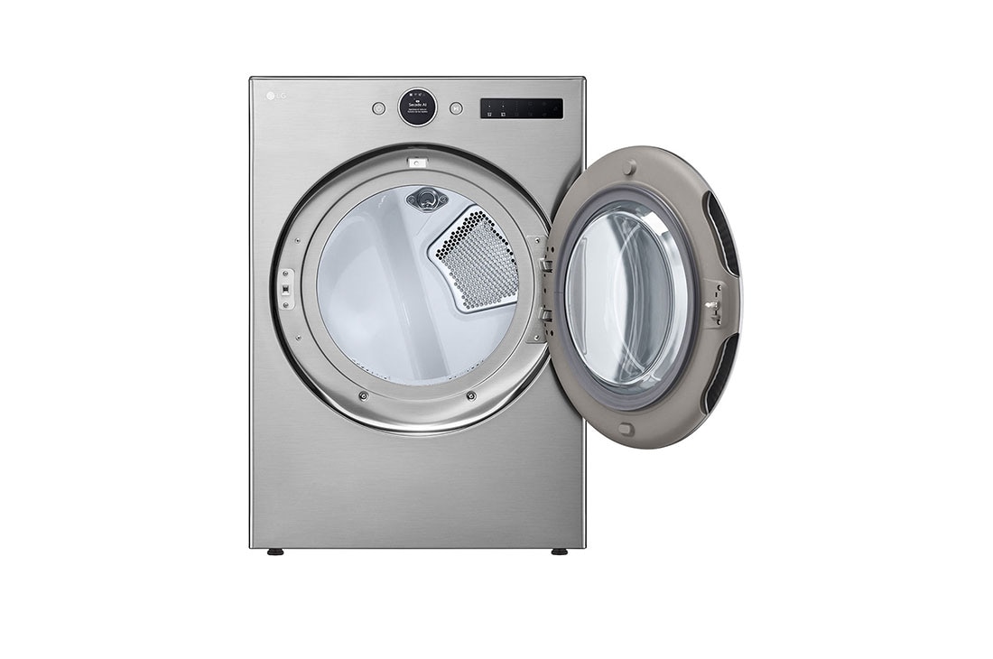 LG Secadora Eléctrica de Carga Frontal – DF74VFXS6BE – 22 kg – Gris – ThinQ, Front view open door, DF74VFXS6BE, thumbnail 3