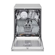 LG Lavavajillas LG QuadWash™ Libre de Empotre, Front view of door open with plates, LFDFD4441T, thumbnail 3