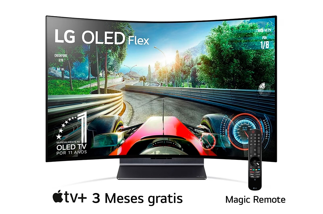 LG Televisor OLED FLEX 42'' Smart TV con Pantalla flexible para juegos , Flex visto directamente desde el frente con una pantalla completamente curva. , 42LX3QPSA