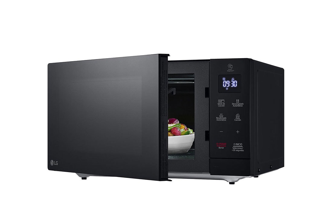 LG Microondas NeoChef™ Slim 1.1p³ 1350W Función Grill Negro, Right side open with food, MH7032JAS, thumbnail 6
