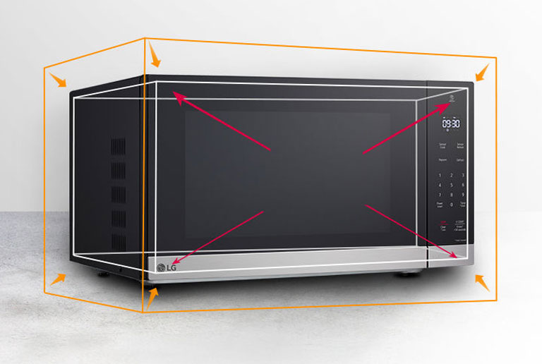 La imagen describe la capacidad general del microondas NeoChef.