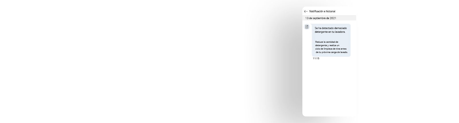 La imagen muestra la pantalla ThinQ Care de la aplicación LG ThinQ con varios mensajes de alerta.