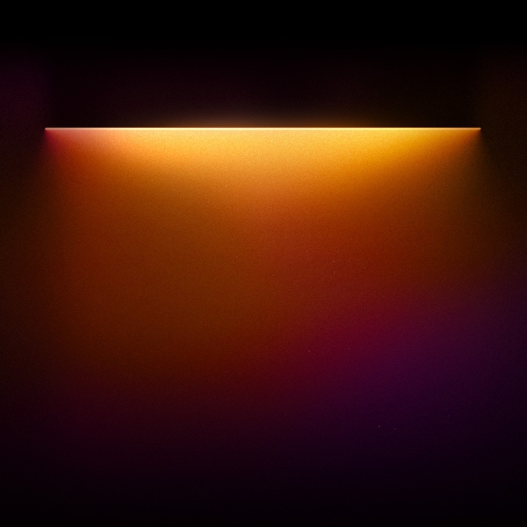 Luces de colores naranja y amarillo que resaltan el texto “Experiencia en la que puedes confiar” a continuación. 