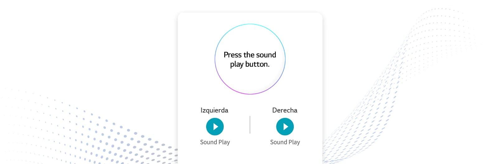 La pantalla de la aplicación Encuentra mis auriculares muestra los botones izquierdo y derecho de cada auricular.