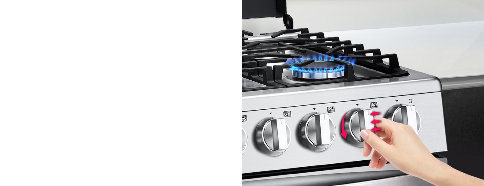 El quemador se enciende girando la perilla de la estufa mientras se presiona.