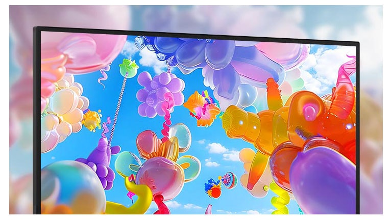 The screen contains various colours representing sRGB 99% (Typ.).