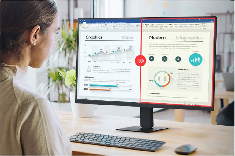 Comparison image of the right side with reader mode applied and the left side without reader mode applied.