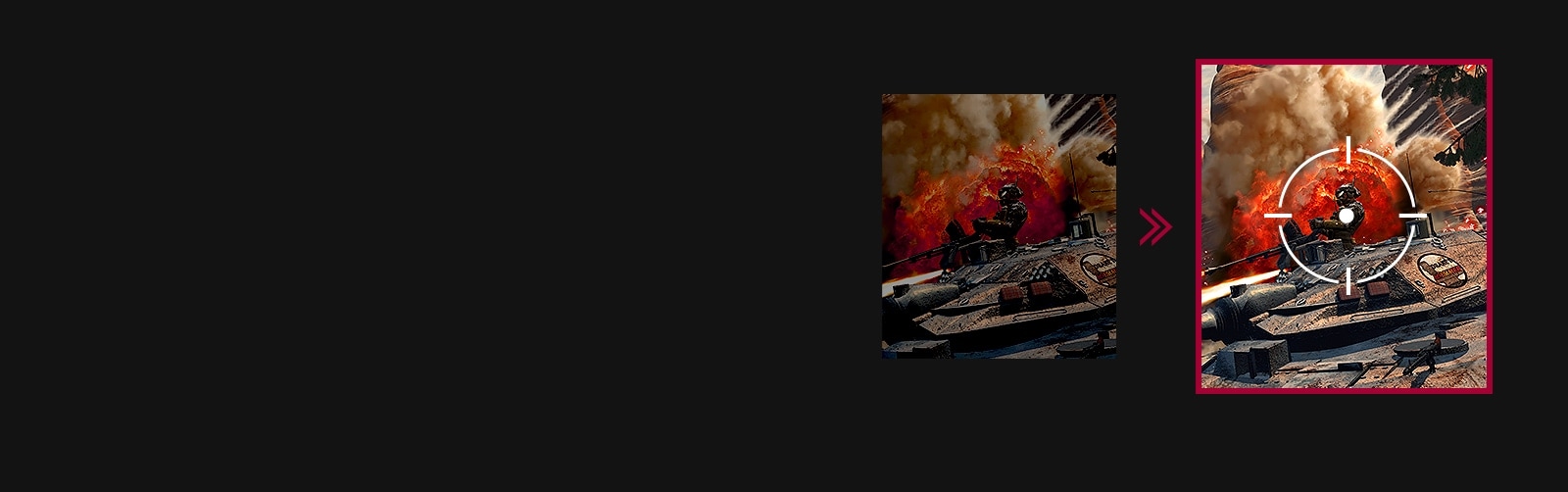 Imagen cuando el estabilizador de negros está desactivado en comparación con la imagen cuando el estabilizador de negros está activado