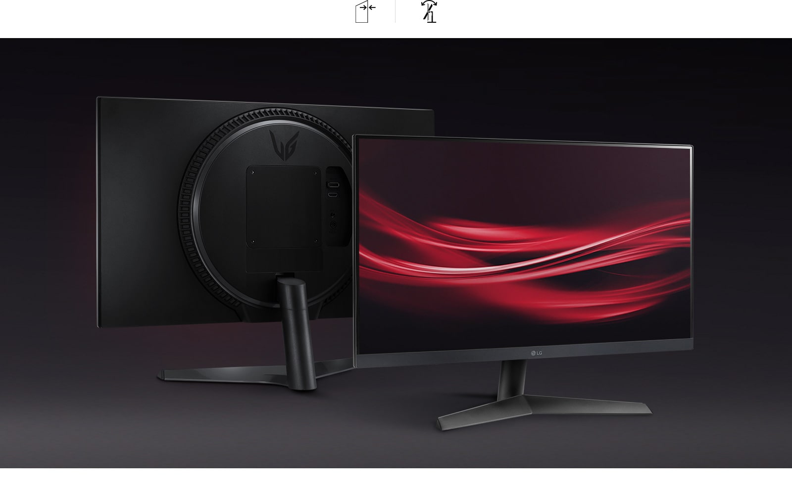 Monitor de diseño elegante y prácticamente sin bordes con soporte ajustable 