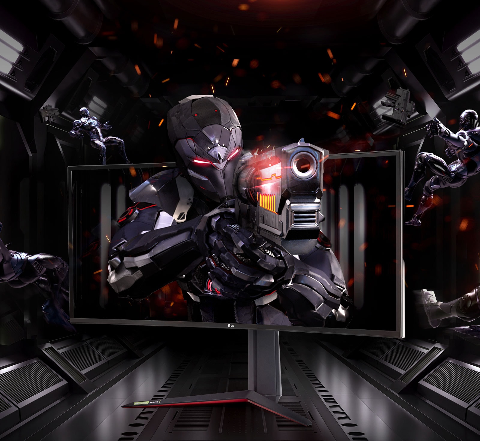 LG UltraGear™ ofrece varias funciones; Nano IPS y VESA DisplayHDR™ 600 para color, IPS 1ms (GtG) y Overclock 160Hz para velocidad, Compatible con G-SYNC® y Modo de juego para la función de juego.