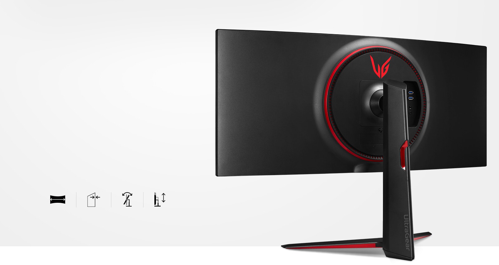 Diseño elegante: 21:9 curvado, prácticamente sin bordes, inclinación, altura