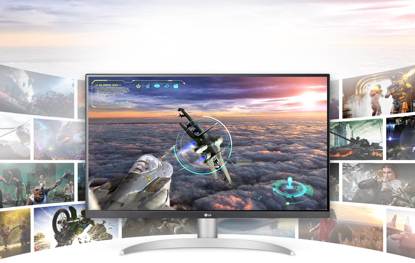 Escena de juego con una claridad excepcional y detalles en la pantalla LG UHD 4K