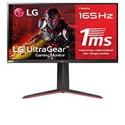LG 27GP850-B - Monitor gaming LG UltraGear (Panel IPS:2560x1440px, 16:9, 400 cd/m2, 1000:1, 165Hz, 1ms); entradas: DP x1, HDMI x2, USB-A x3; G-Sync Compatible, FreeSync™ Premium, Vista frontal, 27GP850-B, thumbnail 1