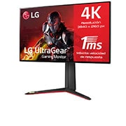 LG 27GP950-B - Monitor Gaming LG UltraGear (Panel NanoIPS: 3840x2160, 400nit, 1000:1, DCI-P3>98%, 1ms); diag. 68,47cm; entr.: HDMI 2.1 x2, DPx1, USB-Ax3; AMD Freesync G-Sync Compatible, Vista lateral de +15 grados, 27GP950-B, thumbnail 3