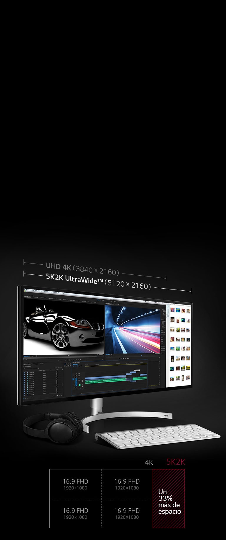 Un 33% más de espacio que con un 4K UHD