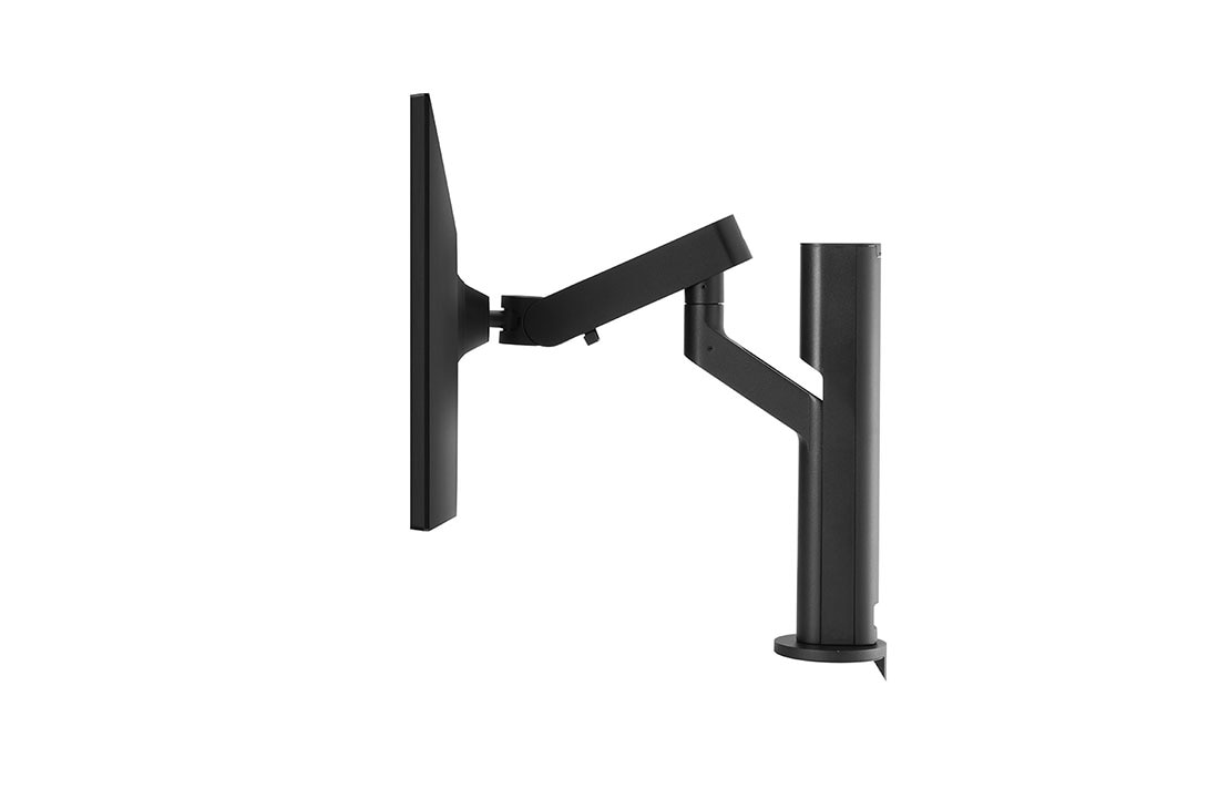 LG Monitor IPS UHD 4K de 27'' con Ergo, vista lateral con la altura del monitor ajustada hacia abajo, 27UK580-B, thumbnail 4