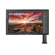 LG Monitor IPS UHD 4K de 27'' con Ergo, vista frontal con el brazo del monitor a la derecha, 27UK580-B, thumbnail 1