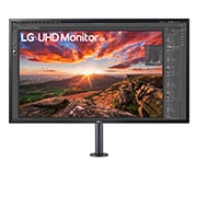 LG Monitor UHD 4K de 31,5'' con Ergo, vista frontal con el brazo del monitor al centro, 32UK580-B, thumbnail 2