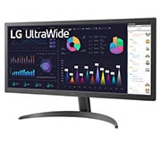 LG 26” UltraWide FHD HDR10 IPS Monitor with AMD FreeSync™, Vista lateral de +15 grados, 26WQ500-B, thumbnail 2