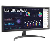 LG 26” UltraWide FHD HDR10 IPS Monitor with AMD FreeSync™, Vista lateral de +15 grados, 26WQ500-B, thumbnail 3