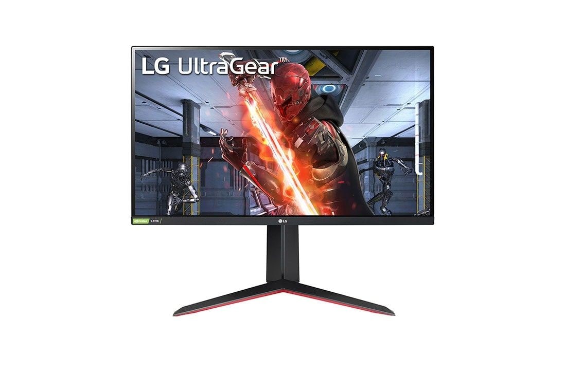 LG Monitor para juegos UltraGear™ Full HD IPS 1ms (GtG) de 27'' con compatibilidad con NVIDIA® G-SYNC®, vista frontal, 27GN650-B