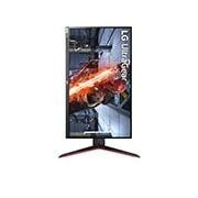LG Monitor para juegos UltraGear™ Full HD IPS 1ms (GtG) de 27'' con compatibilidad con NVIDIA® G-SYNC®, vista frontal con la pantalla girando 90 grados en una vista vertical, 27GN650-B, thumbnail 10