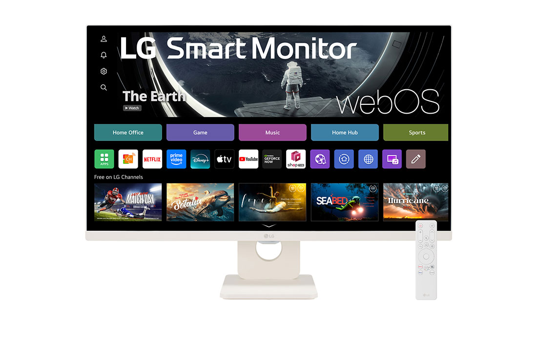 LG Monitor FHD IPS 27'' Smart Monitor con webOS AirPlay 2 ThinQ, front image, 27SR50F-W