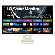LG Monitor FHD IPS 27'' Smart Monitor con webOS AirPlay 2 ThinQ, front view, 27SR50F-W, thumbnail 2