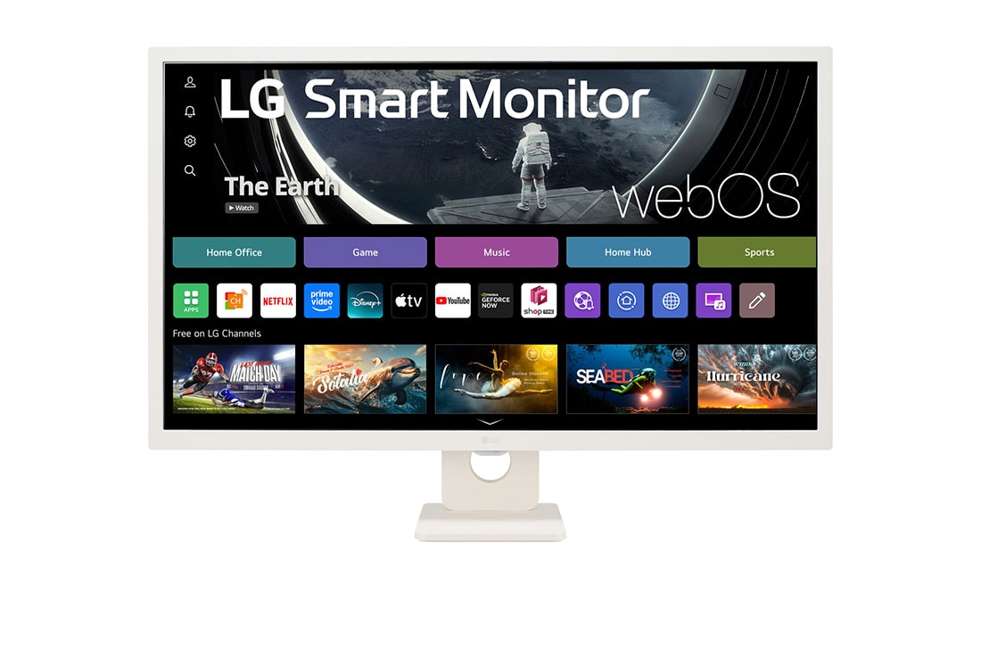 LG Monitor FHD IPS 32'' Smart Monitor con webOS AirPlay 2 ThinQ, front view, 32SR50F-W, thumbnail 2