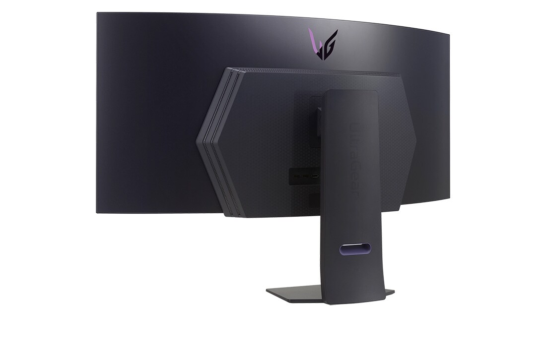 LG  Monitor gaming curvo OLED UltraGear™ de 45” | 800R, DisplayHDR True Black 400, 240 Hz, 0.03 ms (GtG), Visning bagfra i perspektiv med lyset slukket, 45GS95QE-B, thumbnail 9
