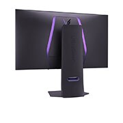 LG Monitor para juegos OLED UltraGear™ de 32'' con modo dual y sonido de píxel, Rear perspective view lights on, 32GS95UE-B, thumbnail 10