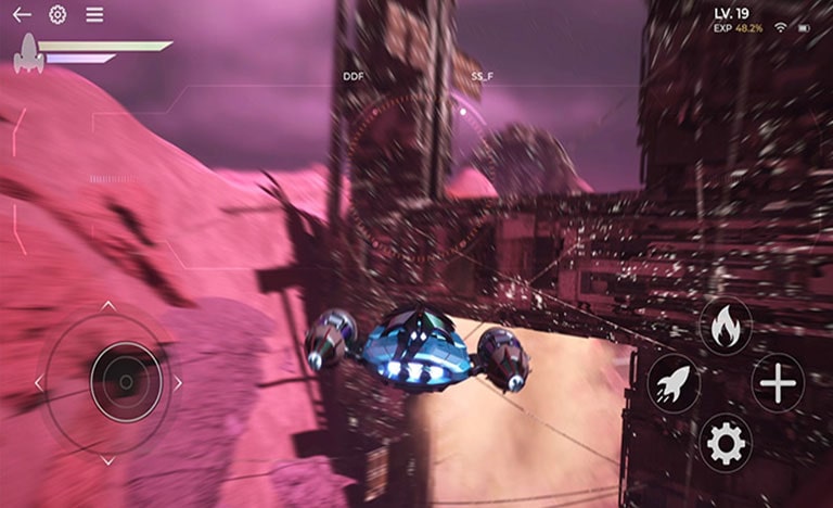 Esta animación muestra el Dynamic Tone Mapping ajustando el brillo y el contraste de un juego.