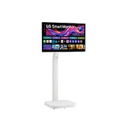 LG Monitor Inteligente Swing de 31.5 pulgadas 4K UHD IPS con Pantalla Táctil y Soporte Rodante., +15 degree side view, 32U889SA-W, thumbnail 12
