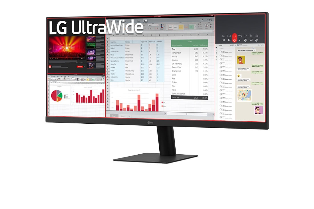 LG Monitor LG UltraWide 29'' WFHD 100Hz IPS compacto para tu espacio, Vista trasera izquierda, 29U511A-B, thumbnail 8