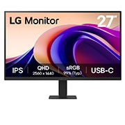 LG Monitor 27” QHD IPS 100Hz con HDR10 y USB Type-C™ 15W PD, front view, 27U631A-B, thumbnail 1
